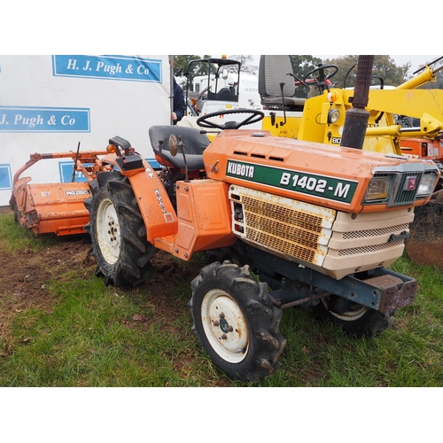 1588 - Kubota B1402-M compact tractor with RS1202 DM tiller