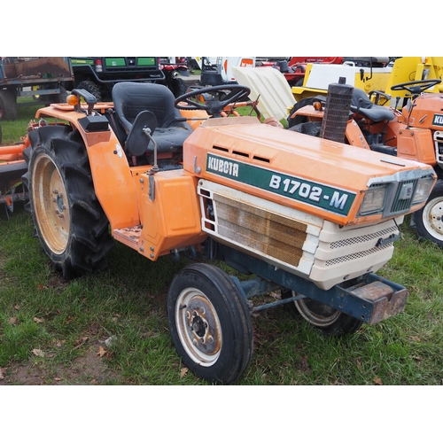 1589 - Kubota B1702-M compact tractor with RS1300 CM tiller