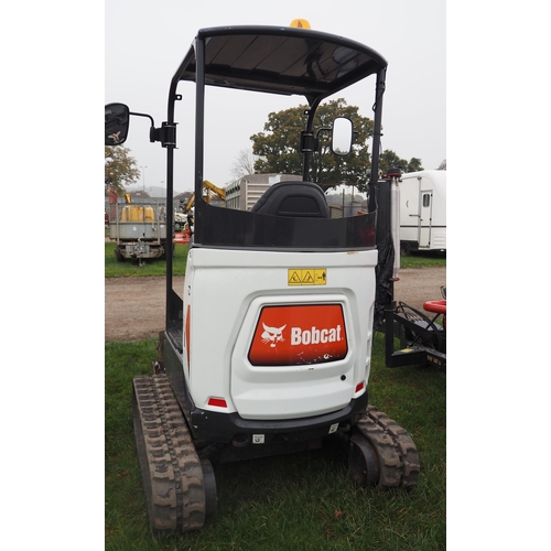 1597 - Bobcat E172 mini digger with 2 buckets. Showing 550 hours