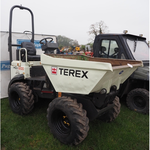 1604 - Terex HD1200 dumper with roll bar. Runs. Showing 2600 hours