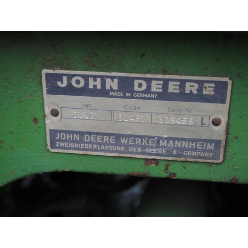 1615 - John Deere 2140 Power Synchro 2WD tractor. 1986. Runs and drives . Reg. D522 NKY. V5 and key in offi... 