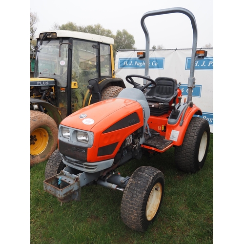 1616 - Kioti GX20 compact tractor with roll bar. Showing 1474 hours. Key in office