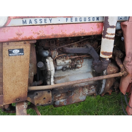 1621 - Massey Ferguson 165 tractor with scirocco cab. Runs and drives. Reg. JUO 147E. No docs. Key in offic... 