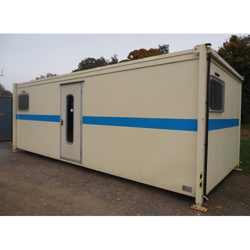 1729 - Portacabin site office with toilets 7.48 x 3.27 x 2.57m. Key in office