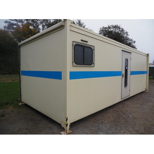 1729 - Portacabin site office with toilets 7.48 x 3.27 x 2.57m. Key in office