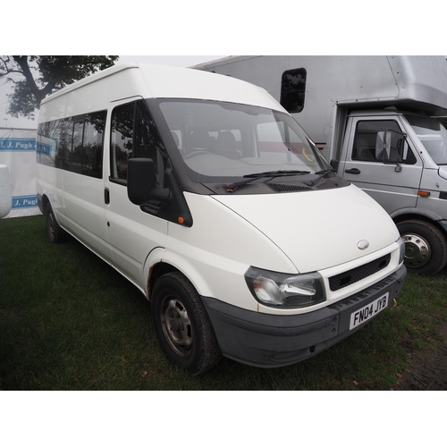 1846 - Ford Transit minibus, 2004. MOT until 22/01/25. Reg. FN04 JYB. V5 and key in office