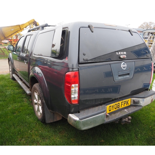 1857 - Nissan Navara 2.5L pick up. Runs and drives, needs welding. V5 and key in office