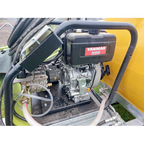 1631 - Towed diesel water bowser/jet washer, with Yanmar diesel engine, never been used - manuals and keys ... 