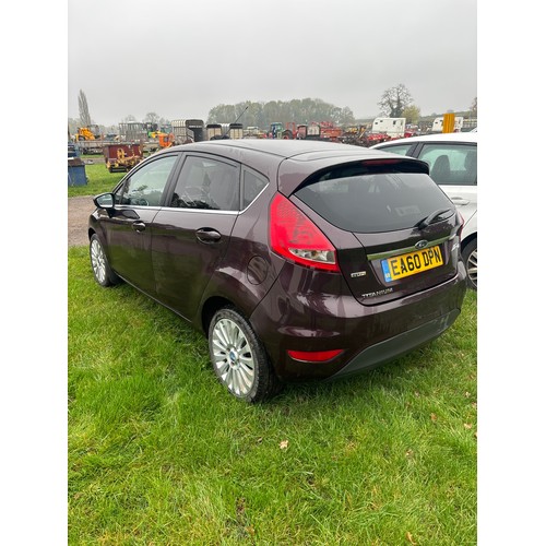 1837 - Ford Fiesta Titanium 1.4 TDCI car, 2010. Driven to sale site. MOT until 28/03/25. Showing 139,047 mi... 