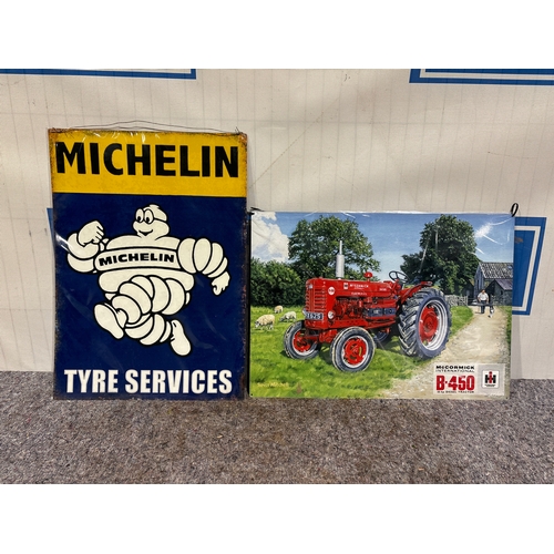 497A - Tin signs - Michelin tyre service and IH B450