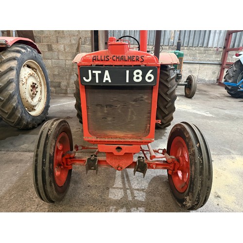 141 - Allis Chalmers model U tractor, 1943. Been in the same family since new. S/No. 17398. Reg. JTA 186. ... 