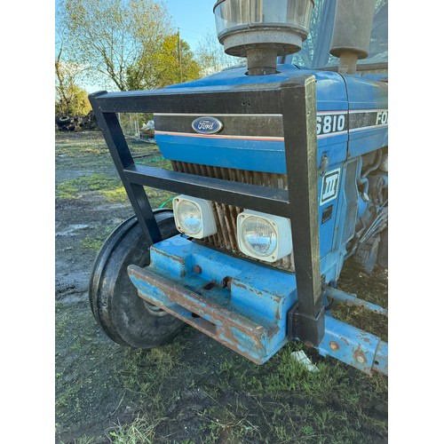 140 - Ford 6810 Series 3 2WD tractor, 1991. All new tyres, reliable tractor. Driven to sale site. All work... 