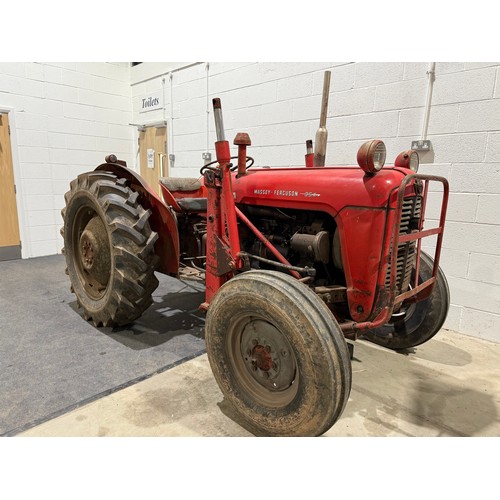 Massey Ferguson 35X tractor. 1964. In original condition, well looked after. Bought brand new by Mr Stan Porter of Ivy House Farm, Walton-on-the-Wolds. Was parked up for a number of years until recently, has been used for haymaking this year. Reg. CJU 35B