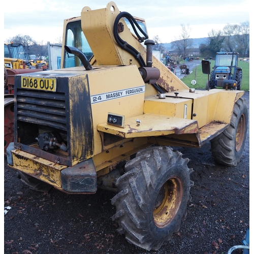 1638 - Massey Ferguson 24 telehandler. 1985. Runs and drives. Key in office