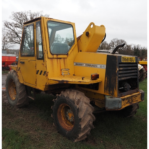 1638 - Massey Ferguson 24 telehandler. 1985. Runs and drives. Key in office