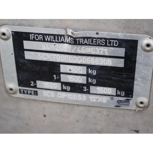 1653 - Ifor Williams DP120S3 stock trailer Easi Load sheep decks, 2 sheep gates, 1 cattle gate