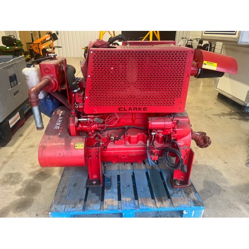 1614 - Clarke stationary engine. Ex sprinkler system, 114 hours use. Last ran 4 years ago. Replaced for who... 