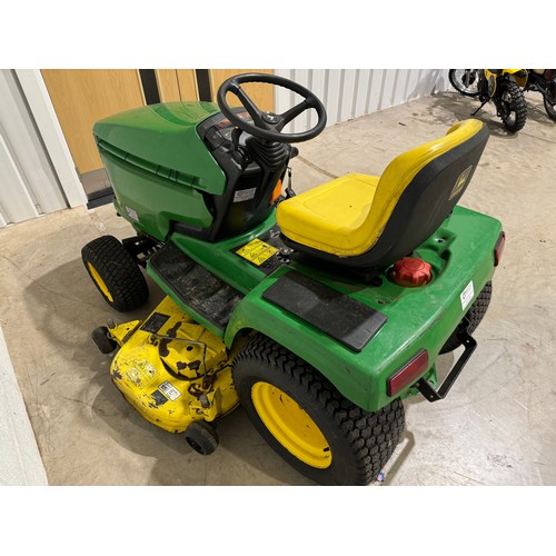 2 - John Deere 355D 16hp ride on lawn mower. Vendor states 399 hours. Not been used since last service i... 