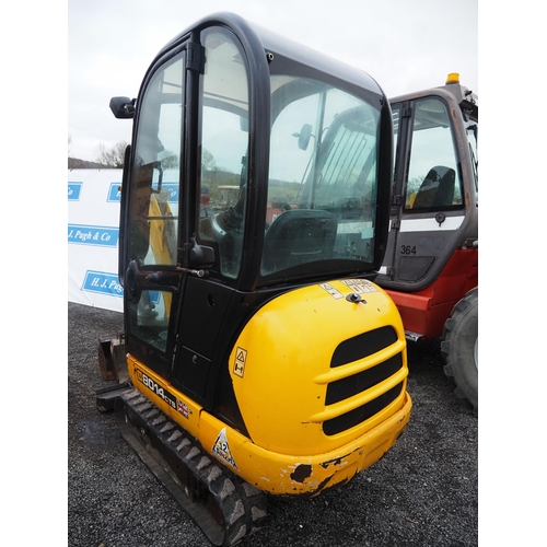 1728 - JCB 8014 CTS mini digger. Runs, showing 2904 hours. Key in office