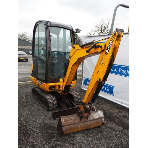 1728 - JCB 8014 CTS mini digger. Runs, showing 2904 hours. Key in office