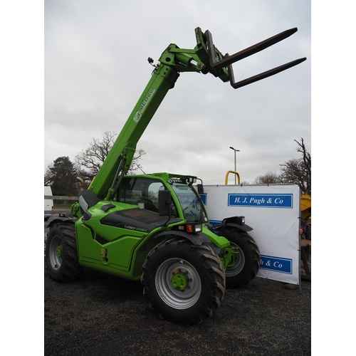 1732 - Merlo TF33.7 115 loadall. Showing 8770 hours. Runs and drives, c/w pick up hitch. Reg. WX17 DPV. V5 ... 