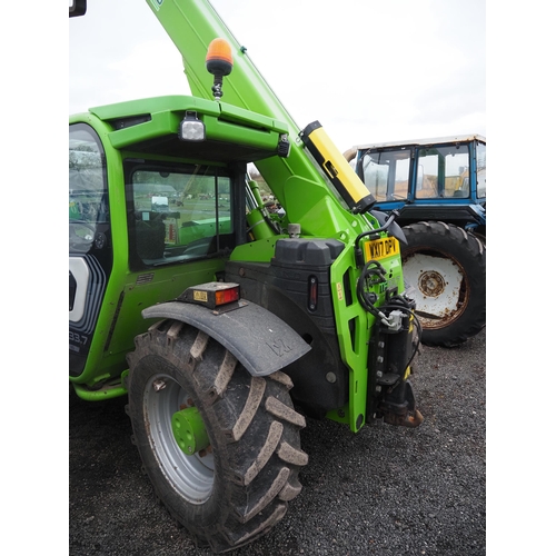 1732 - Merlo TF33.7 115 loadall. Showing 8770 hours. Runs and drives, c/w pick up hitch. Reg. WX17 DPV. V5 ... 