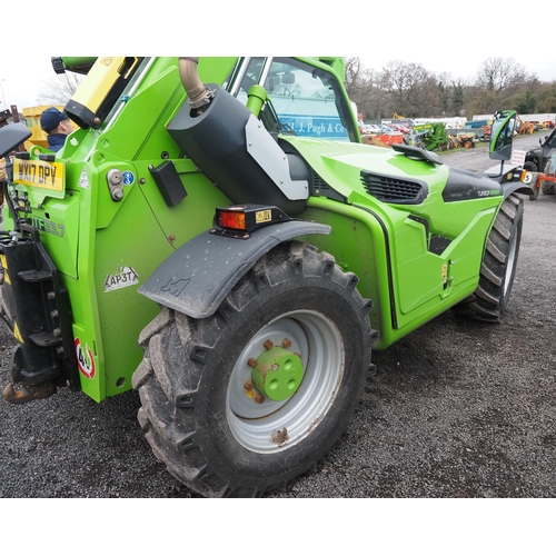 1732 - Merlo TF33.7 115 loadall. Showing 8770 hours. Runs and drives, c/w pick up hitch. Reg. WX17 DPV. V5 ... 