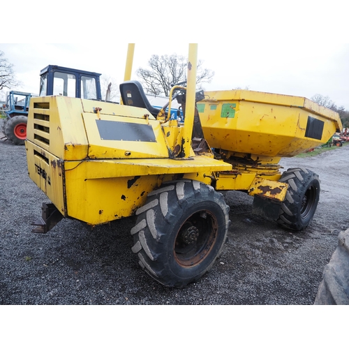 1734 - Terex 6000 PSRFL swivel dumper. Runs and drives