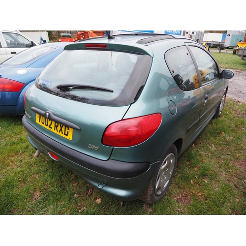 1801 - Peugeot 206 2D car. MOT until 30/03/2025. Cat C 11/02/2014. Reg. VO02 RXD. V5 and key in office