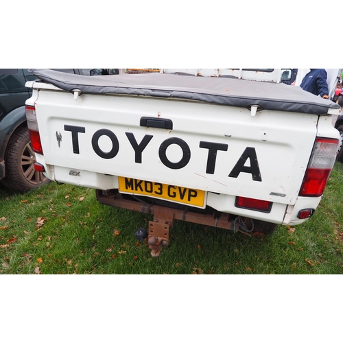 1807 - Toyota Hilux single cab pick-up. MOT until 06/11/2025. Reg. MK03 GVP. V5 and key in office