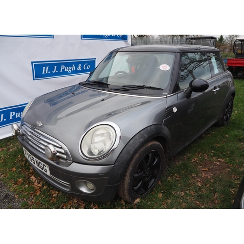 1812 - Mini Cooper. Needs attention. MOT until 19/02/2025. Reg. FY59 NGG. V5 and key fob in office