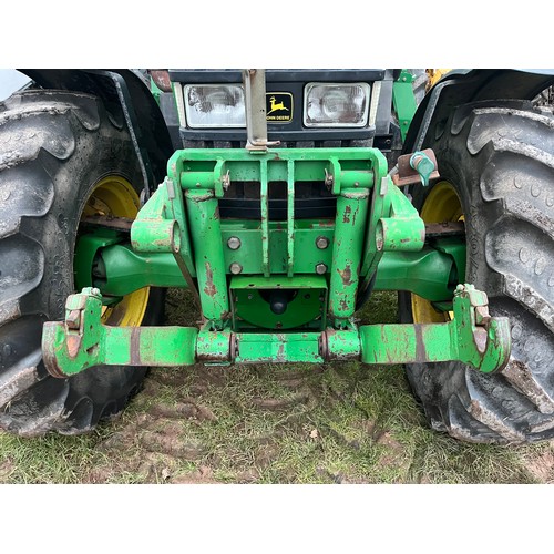 1625 - John Deere 7710 tractor. Runs and drives. Showing 9715 hours. Fitted with front linkage and PTO. New... 