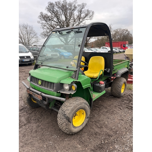 1723 - John Deere HPX 4x4 diesel gator. 2006. Runs but needs attention. Possibly gasket issue. Key in offic... 