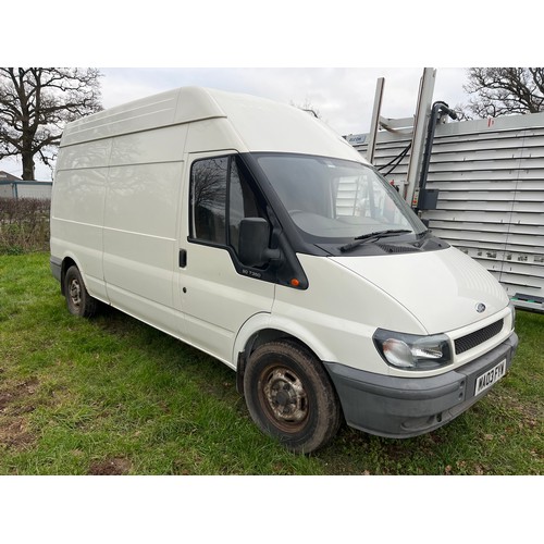 1820B - Ford Transit LWB high top. Runs and drives. MOT until 25/04/25. Reg. MA03 FYW. V5 and key in office