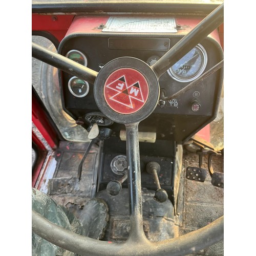 1609 - Massey Ferguson 550 tractor. Runs and drives. Showing 6640 hours. Reg. YRM 259T. Key in office