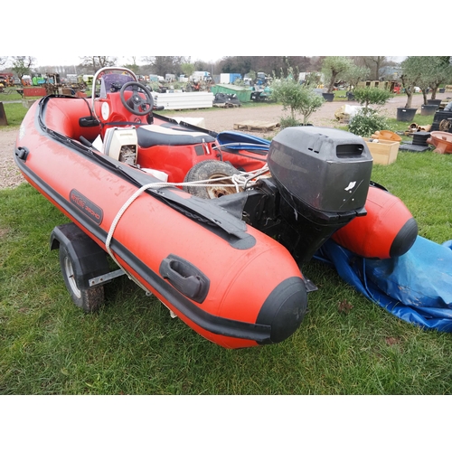 1954 - RIB wet line 360HD rib with trailer, 15HP marina 4 stroke outboard engine.  GWO used all season