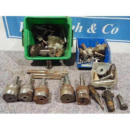 542 - Assorted collets, milling bits and other engineering tooling