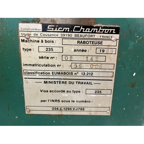 342 - Chambon RZ35 thicknesser. 3 Phase