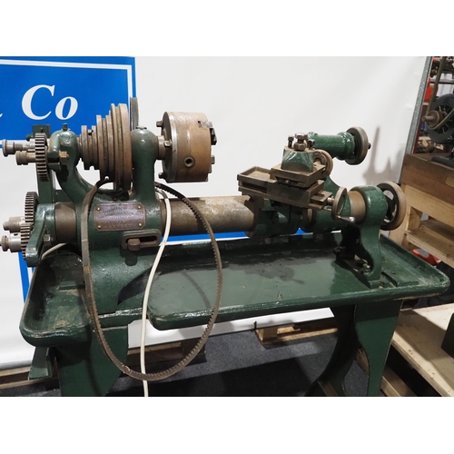 387 - Drummond Brothers variable speed metal working lathe with round 25