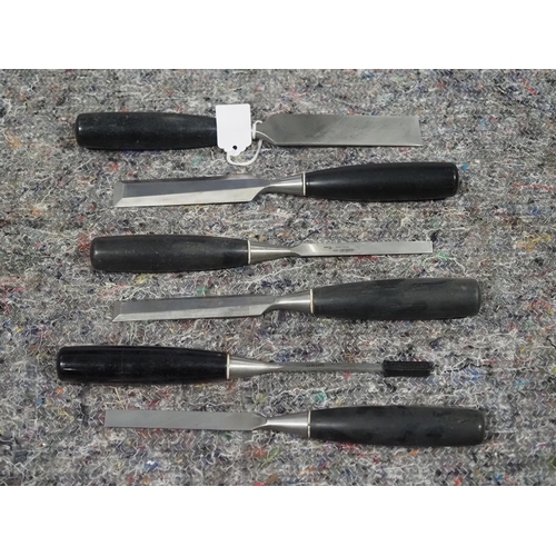 607 - Stanley bevel edge chisels, plastic handles - 6