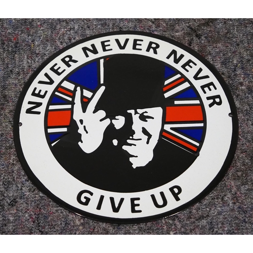 415 - Modern enamel sign - Never Give Up 12