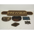 Cast iron and wooden railway signs