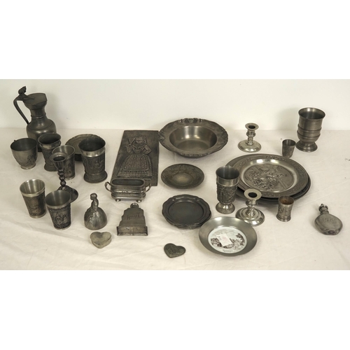 61 - Quantity of assorted pewter items