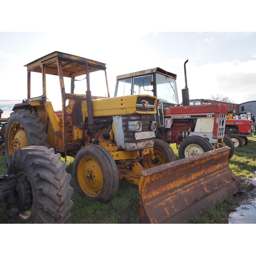 1519 - Massey Ferguson 165 tractor with front blade and AFT65 rotary chain trencher. Reg. OBM 117H. Key in ... 