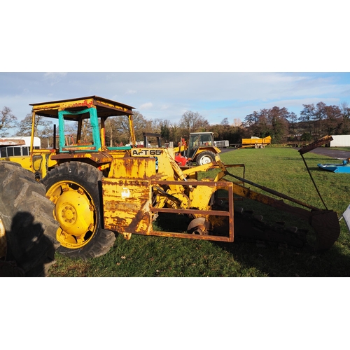 1519 - Massey Ferguson 165 tractor with front blade and AFT65 rotary chain trencher. Reg. OBM 117H. Key in ... 