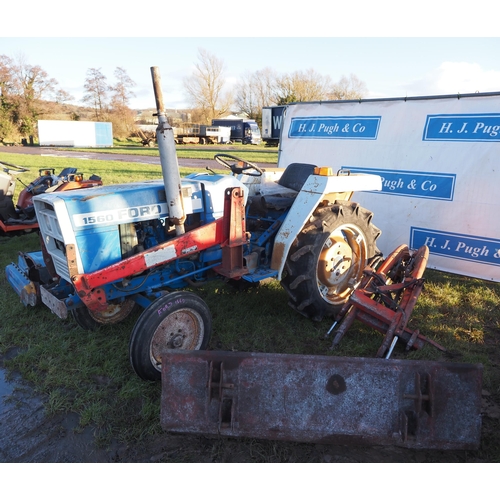 1524 - Ford 1560 compact tractor with loader and rotavator. Key in office