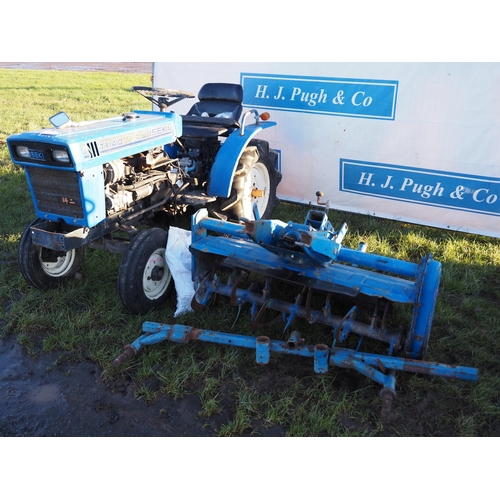 1526 - Iseki TX1410 compact tractor and rotavator. Key in office