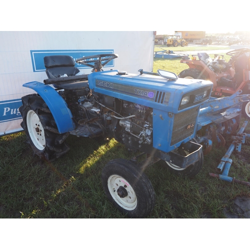 1526 - Iseki TX1410 compact tractor and rotavator. Key in office