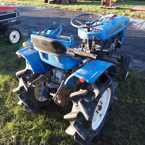 1526 - Iseki TX1410 compact tractor and rotavator. Key in office