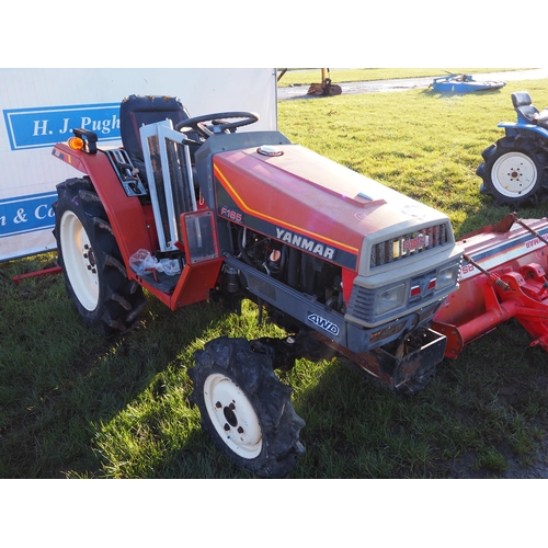 1527 - Yanmar F165 compact tractor and rotavator. Key in office